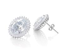 100% Sapphire Simulated Moissanite Gemstone Stud Earrings Women Earrings Fine Jewelry