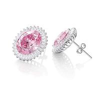 100% Sapphire Simulated Moissanite Gemstone Stud Earrings Women Earrings Fine Jewelry