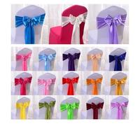 100 Satin Chair Sashes Bow Knots for Parties Events Hotels Banquets Home Decor Champagne Color Elegant Decorations for Weddings & Celebrations