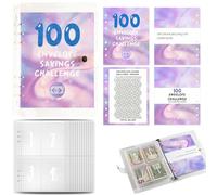 100 Savings Challenge Binder,100 Challenge Envelope Binder,Money Saving Envelopes for Cash Challenge - Money Saving Challenge Challenge, Savings Challenge Book with, Ca