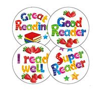 100 Scented Strawberry Mixed Reading Comprehension Motivational School Praise Teachers Reward Stickers 32mm Primary Teaching Services