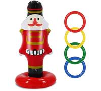 100 Scores Christmas Ring Toss Game 5PCS Inflatable Nutcracker Rings Toss Toys for Kids,Adults,Xmas Party Toss Games Target Toy Christmas Stocking Filler Games for Family Xmas Gifts Party Favors Games