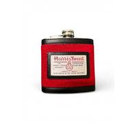 100% Scottish Red Harris Tweed Wrapped 6oz Stainless Steel Flask