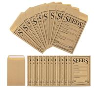 100 Seed Envelopes Brown Envelopes Seed Packets 3.2 x 4.7in Kraft Paper Self Adhesive with Writable Template for Gardeners Seed Saving Collecting Vegetable Flower Herb Use Durable Natural Kraft Paper