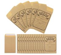 100 Seed Envelopes Brown Envelopes Seed Packets 3.2 x 4.7in Kraft Paper Self Seal with Label Template for Garden Storage Organizing Vegetable Flower Herb Seeds Natural Kraft Paper