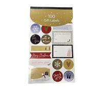100 Self-Adhesive Xmas Gift Labels, Christmas Collection Adhesive Label