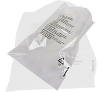 100 Self Seal Clear Cellophane Plastic Bags - Size 14 x 17" Transparent Poly Bags with Suffocation Warning in 5 Languages - Display Garment Packaging