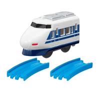 [100 Series Shinkansen (rear tail) + 2 Curved Rails] Capsule Plarail Large Shinkansen Series