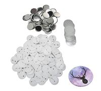 100 Set Pin Back Button Parts, Tinplate and Plastic Badge Making Supplies, Rustproof Round DIY Button Kit with Metal Covers and Transparent Film for Badge Craft Projects (50MM)