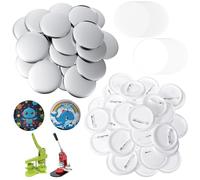 100 Sets 2.25 Inch Button Making Supplies, Complete 58mm Pin Maker Supplies, Button Maker Accessories Kit with Metal Covers, Pin Backs, Film & Paper for Badge Press Machine