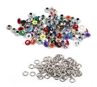 100 Sets Round Metal Eyelets Grommets Punch Tool Kit,Colored Eyelets Grommets with Washers 4mm Aluminium Eyelet for Leather Craft Cloth, Shoe,Fabric Garment Accessory Tool (Mixed Color)