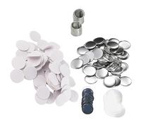100 Sets 58mm Blank Badge Mirror Parts, Button Making Supplies with Mirrors, Metal Rings, & More for DIY Gifting, Ideal for Special Occasions