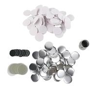 100 Sets 58mm Mirror Round Buttons Parts, DIY Blank Rustproof Tinplate Button Maker Supplies with Clear Film and Metal Covers for Handmade Gifts and Craft Projects