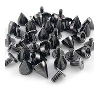 100 Sets 9MM Gun Metal Spikes and Studs Metal Bullet Cone Spikes Screw Back Leather Craft Rapid Rivet Screws Punk Studs and Spikes for Clothing Shoes Leather Belts Bag Rivets 11/32 Inch
