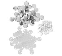 100 Sets Blank Button Badge Parts for DIY Craft and Photo Inserts