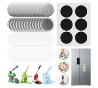 100 Sets Button Maker Supplies 58mm/2.25in，Button Parts for Fridge Magnet Button Maker Machine，Including Metal Cover, Metal Back Cover, Clear Film, Blank Paper, Soft Magnet