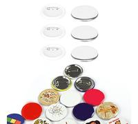 100 Sets Button Maker Supplies, Blank Badge Button Clear Round Badge Pin Metal Blank Pin Parts Set for Parts Supplies (58MM)