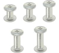100 Sets Chicago Screws,Leather Rivets Sets with Five Sizes (Silver)