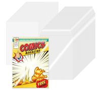100 Sets Current Size Comic Book Bags and Boards, Reusable Clear Comic Book Sleeves with Double-Sided White Cardboard, Top-Loader Protective Covers for Collectors Comics Storage & Display