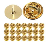 100 Sets Gold Copper Locking Pin Backs for Brooches, Flat End 10mm