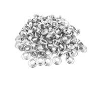 100 Sets Grommet Kit 6mm Metal Eyelets Grommets with Washers for Shoes Clothes Belt Bag DIY Project (Silver)