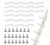 100 Sets Led Strip Clips 10mm Transparent Led Strip Cable Light Fixing Clips Rope Light Mounting Brackets Holder Fastener with Screws for Wide Led Strips Big Event and Parties