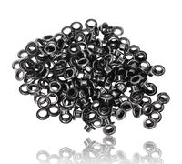 100 Sets Metal Grommets Eyelets, 5mm Brass Grommet with Iron Washer Grommet Kit Grommet Eyelet for Canvas, Shoes, Clothing, Bead Cores, Fabric, Leather and Bag (Black)