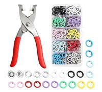 100 Sets Metal Snaps Buttons Fastener Kit - Poppers Fasteners with Installation Tool, Multi-Color No-Sew Snap Fasteners for Clothing, Bags and DIY Crafts