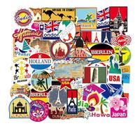 100 Sets of Travel Stickers - International Attractions & Well-Known Buildings - Suitable for DIY Suitcases, Computers, Phone Cases, Skateboards, Diaries, Refrigerators, Helmets