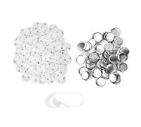 100 Sets Pin Back Button Parts, DIY Badge Making Kit for Clothes Backpacks, Tinplate and Plastic Material (32MM)