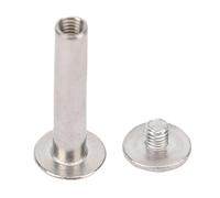 100 Sets Rivet and Screw M3 Stainless Steel Flat Round Head Rivet Fastener Set for Leather Crafts Clothing 4x16x8.5mm