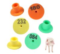 100 Sets Round Animal Ear Tags, Numbered 001-1000, Durable Plastic Livestock ID for Sheep, Pigs, Goats, Farm Use(Orange,301-400)