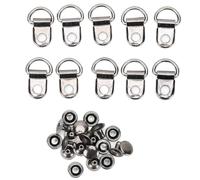 100 Sets Shoe Boot Lace Hooks, Brass Shoe Leather Bag 100 Sets Shoelace Hook D-Ring Eyelet Buckle Leather Eyelet Buckle Rivet Tool Black 9x14mm