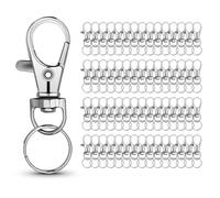 100 Sets Small Size Metal Swivel Snap Hooks with Key Rings,100 Sets Mini Lobster Claw Keychains Clasps with O Ring for Keychain Clip,Art Crafts,DIY Jewelry Making,Silver