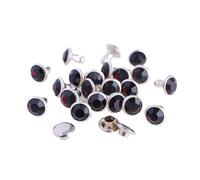 100 Sets Spikes for Crafts 6mm6/8mm Glass Rivets Rhinestone Glitter Crystal AB Silver Edge Stones Studs with Care Rhinestones for DIY Crafts Leather(Amethyst,6mm)