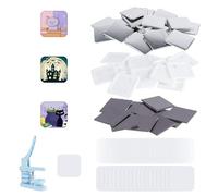 100 Sets Square Button Parts，Fridge Magnet Button Maker Supplies for Square-Shaped Badge Maker Machine 50mm，Including Metal Cover, Plastic Back Cover, Clear Film,