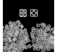 100 Sets Square Clear Snaps for Sewing 7mm Sticky Plastic Sew-on Buttons Invisible Fasteners Press Button Clothing DIY Craft Fastner Studs Garment On Clothes Accessories Botones de Presion Broches
