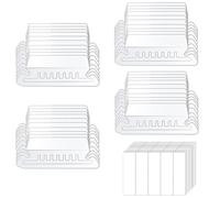 100 Sets Suspension File Tabs Suspension File Tabs,Clear Hanging File Folder Tabs with Inserts Lear Plastic Tab with Repositionable Label Insert 50 Tabs & 50 Inserts for Hanging Folders