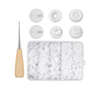 100 Sets T5 Plastic Snaps, White T5 Plastic Snaps No Need Tools, No-Sew Buttons for Crafts Cloth Diaper Bibs