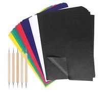 100 Sheet Multicolor Transfer Paper,Carbon Water-Soluble Tracing Paper with 5 Pieces Embossing Styluses Tools,Transfer Pattern on Cloth,Fabric,Canva,Accessories for Sewing