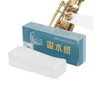 100-Sheet Saxophone And Flute Cleaning Paper Pack | White Absorbent Paper For Wind Instrument Maintenance, Keys, And Accessories, Portable Cleaning