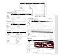100 Sheets 3 Hole 12th Generation Family Group Sheets Two-Sided Blank Genealogy Forms 8.5×11 Inch Family Tree Charts Worksheets for Research Ancestry