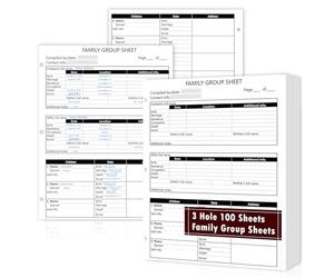 100 Sheets 3 Hole 12th Generation Family Group Sheets Two-Sided Blank Genealogy Forms 8.5×11 Inch Family Tree Charts Worksheets for Research Ancestry