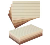 100 Sheets 3x5 Colored Ruled Note Cards Index Cards, 5 Brown