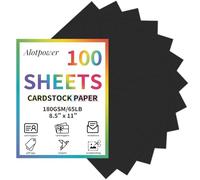 100 Sheets 8.5" X 11" Cardstock, Construction Paper Card Stock Printer Paper for Printing, Card Making, DIY Crafts,School Supplies,Party Decorations (180GSM/65LB) (Black)