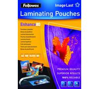 Fellowes ImageLast Enhance Laminating Pouch A4 Glossy 80 microns (2 x 80) Transparent Pack of 100