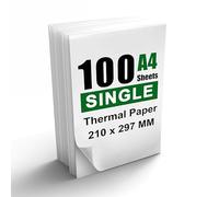 100 Sheets A4 Thermal Paper, 8.27x11.69' Thermal Paper(210 x 297 mm) for Portable Thermal Printer, Compatible with MT800/MT800Q/M08F/PJ762/PJ763MFi, for School or Work, Printing Files, Picture, etc