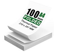 100 Sheets A4 Thermal Paper (Folded), 8.27x11.69' Thermal Paper(210 x 297 mm) for Portable Thermal Printer, Compatible with No Ink Printer, for Travel or Home Work, Printing Contract, Picture, etc