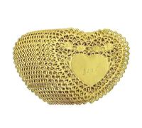 100 Sheets -absorbing Sheets Mini Heart Doilies Valentines Day Heart Decorations Paper Doilies Pad Mini Cupcake Boxes Gold Decor Mini Cake Boxes Valentine Doilies Carton