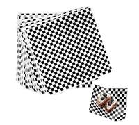 100 Sheets Black and White Checkered Greaseproof Paper, Oil-Proof Wrapping Wax Tissue, Paper Wraps, Deli Liner Checkered Paper for Food